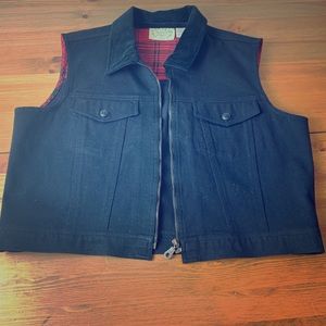 Denim vest khaki rose